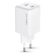 Forever TC-08-45CC 45W GaN USB-C-vegglader - hvit