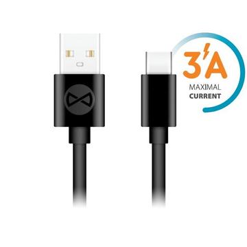 Forever USB-A til USB-C-kabel - 1 m, 3 A - Svart