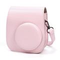 Fujifilm Instax Mini 12/11/9/8 retro kameraveske i skinn med skulderrem - rosa