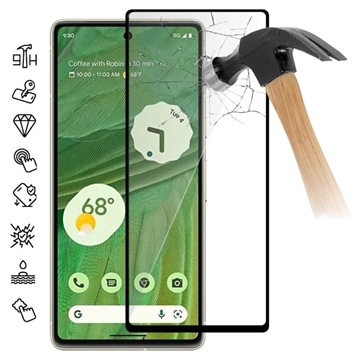 Full Cover Google Pixel 7a Beskyttelsesglass - Svart Kant