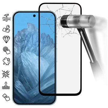 Google Pixel 9/9 Pro Full Cover Beskyttelsesglass - Svart Kant