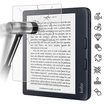 Kobo Libra 2 Full Cover Beskyttelsesglass - Gjennomsiktig