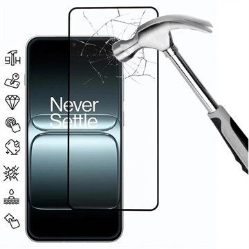 OnePlus 13T Full Cover Beskyttelsesglass - 9H - svart kant
