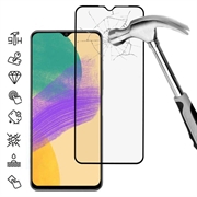 Samsung Galaxy A08 Full Cover Beskyttelsesglass - 9H - svart kant