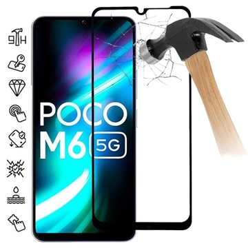 Xiaomi Poco M6 Full Cover Beskyttelsesglass - Svart Kant