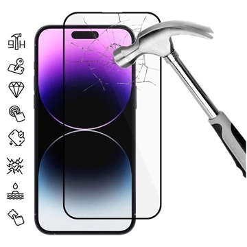 iPhone 16 Pro Full Cover Beskyttelsesglass - Svart Kant