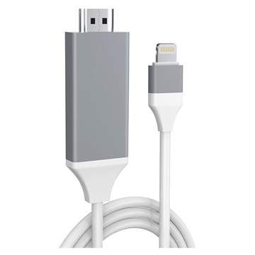Full HD Lightning til HDMI AV Adapter - iPhone, iPad, iPod - Hvit