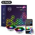 G01 smarte sekskantede RGB LED-veggpaneler - 12 stk.