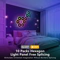 G01 smarte sekskantede RGB-LED-veggpaneler med styring via Tuya- og Smart Life-appen - 15 stk.