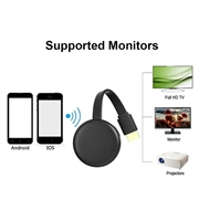 G13B WiFi TV-dongle / skjermspeilingsadapter for iPhone / Android - 2.4G - Svart