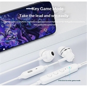 GC0098 Type-C kablede øretelefoner med mikrofon - hvite