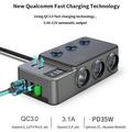 GC06 høyeffekts billaderadapter - 3 stikkontakter, USB-A, PD USB-C - 120W