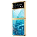 GKK Painted Herdet Glass Samsung Galaxy Z Flip4 Deksel - Blått hav