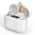 GM-912T Ergonomiske CIC-høreapparater med ladeboks - beige / hvit