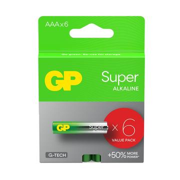 GP Super G-Tech LR03/AAA alkaliske batterier - 6 stk.