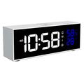 GS-8812 Vekkerklokke med speil-LED-display og dobbel alarm – hvit