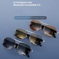 GS02 Polariserte Smart Aviator-briller med AI-oversettelse, musikk- og samtalefunksjon - sølv / svart