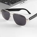 GS02 Polariserte Smart Aviator-briller med AI-oversettelse, musikk- og samtalefunksjon - sølv / svart