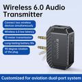 GT36 Bluetooth 6.0 lydsender for fly - dobbel 3.5mm-kontakt - støtter 2 hodetelefoner