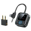GT83 Bluetooth 6.0 lydsender/-mottaker for bil, fly og TV - USB-C/3.5mm - svart