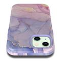 Stylish Gradient iPhone 14 Plus Hybrid-deksel - Marmor - Lilla