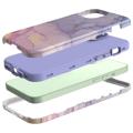 Stylish Gradient iPhone 14 Plus Hybrid-deksel - Marmor - Lilla
