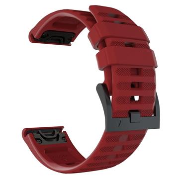 Garmin Fenix 7X/6X GPS/6X Pro Myk Silikon Strap - Rød