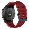 Garmin Fenix 7X/6X GPS/6X Pro Myk Silikon Strap - Rød