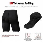 Gelpolstret sykkelshortsinnlegg for menn og kvinner - svart