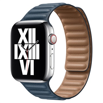 Apple Watch SE/6/5/4/3/2/1 Leather Link MY9L2ZM/A - 42mm, 44mm - M/L - Baltisk Blå