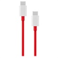 OnePlus Warp Charge USB Type-C Kabel 5481100047 - 1m (Åpen Emballasje - Bulk)  - Rød / Hvit