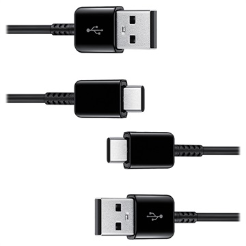 Samsung USB-A / USB-C Kabel EP-DG930MBEGWW - 2 Stk. - Svart