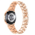 Samsung Galaxy Watch4/Watch4 Classic Glam Rustfritt Stål Belte - Roségull