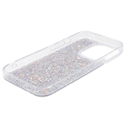 iPhone 15 Pro Max Glitter Flakes TPU-deksel - Sølv
