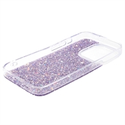 iPhone 15 Pro Glitter Flakes TPU-deksel - Lilla
