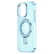 iPhone 17 Glitter Hybrid-deksel med kickstand - MagSafe-kompatibel - Blå