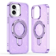 iPhone 17 Glitter Hybrid-deksel med kickstand - MagSafe-kompatibel