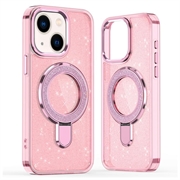 iPhone 15 Glitter Hybrid-deksel med kickstand - MagSafe-kompatibel