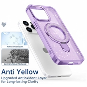 iPhone 16 Pro Glitter Hybrid-deksel med kickstand - MagSafe-kompatibel - Lilla