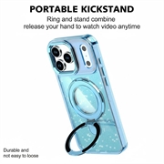iPhone 17 Pro Max Glitter Hybrid-deksel med kickstand - MagSafe-kompatibel - Blå