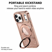 iPhone 17 Pro Max Glitter Hybrid-deksel med kickstand - MagSafe-kompatibel - Ørkengull