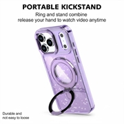 iPhone 17 Pro Max Glitter Hybrid-deksel med kickstand - MagSafe-kompatibel - Lilla