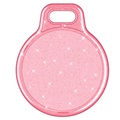 Glitter Powder Apple AirTag Deksel med Nøkkelring - Rosa