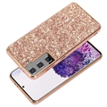 Samsung Galaxy S21 FE 5G Glitter Series Hybrid-deksel - Roségull