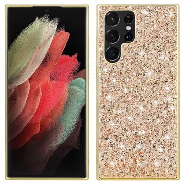 Glitter Series Samsung Galaxy S23 Ultra 5G Hybrid-deksel - Gull
