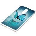 Lysende OnePlus 6 TPU-deksel - Blå Sommerfugl