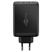 Goobay 100W GaN-hurtiglader med flere porter - 3x USB-C, USB-A - svart