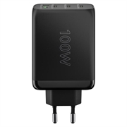 Goobay 100W GaN-hurtiglader med flere porter - 3x USB-C, USB-A - svart