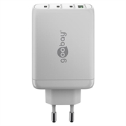 Goobay 100W GaN-hurtiglader med flere porter - 3x USB-C, USB-A - hvit