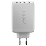 Goobay 100W GaN-hurtiglader med flere porter - 3x USB-C, USB-A - hvit